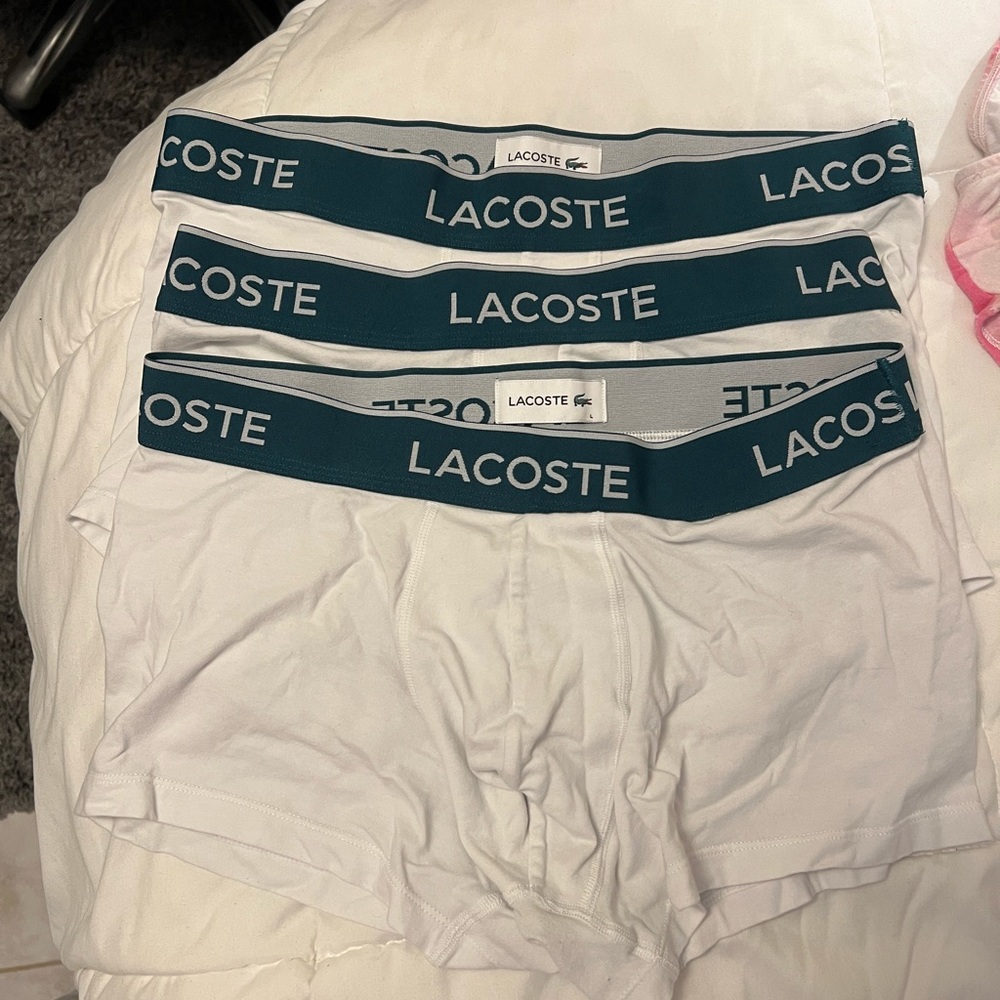 Lacoste cotton boxer briefs, three pack large